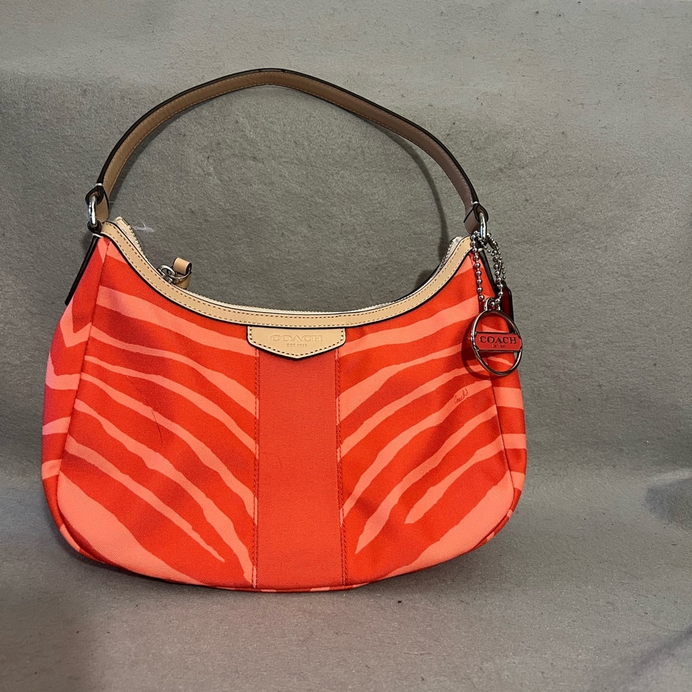 Coach Orange Zebra Print Women's Bag